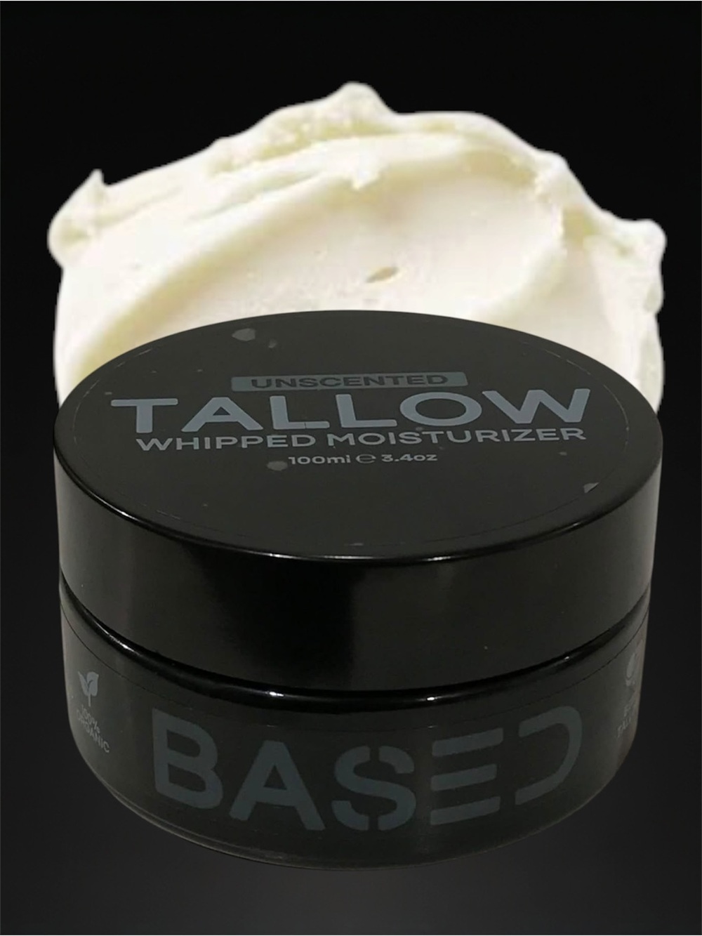 BASED BODYWORKS Whipped Tallow Moisturizer 3.4oz Clean Skincare Face+Body Cream